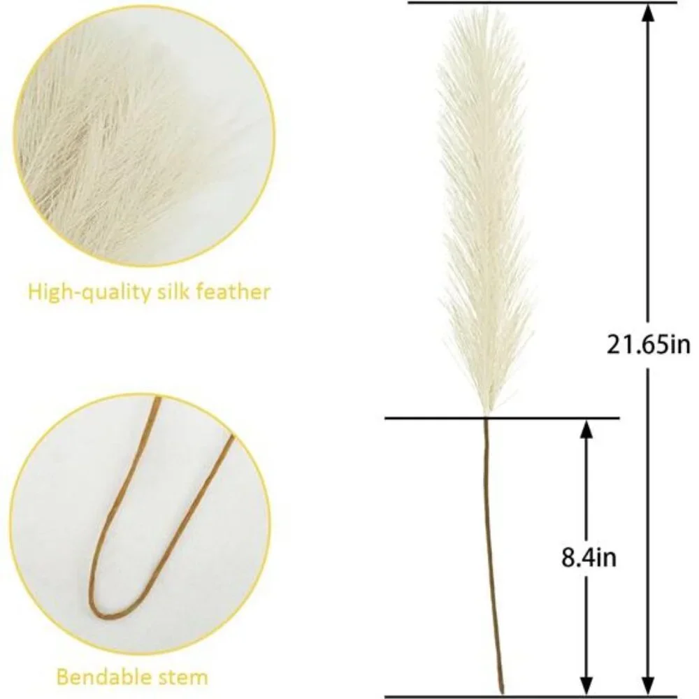 50PCS Faux Pampas Grass, 21.6